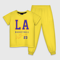 Пижама хлопковая детская Lebron 23: Los Angeles, цвет: желтый