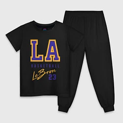 Пижама хлопковая детская Lebron 23: Los Angeles, цвет: черный