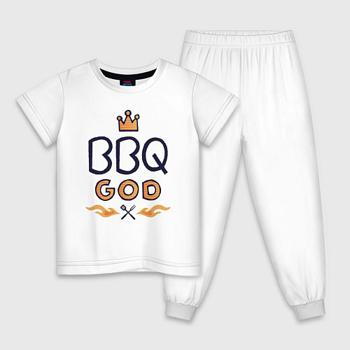 Детская пижама BBQ God / Белый – фото 1