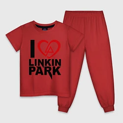 Пижама хлопковая детская I love Linkin Park, цвет: красный