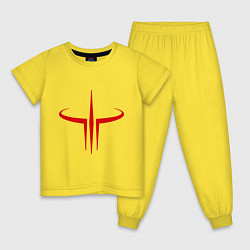 Пижама хлопковая детская Quake logo, цвет: желтый