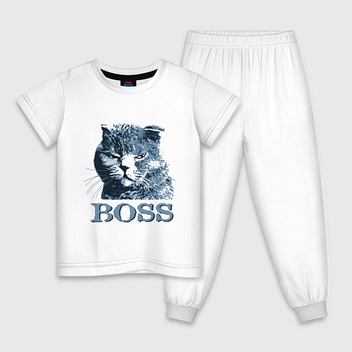 Детская пижама Boss cat / Белый – фото 1