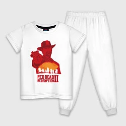 Пижама хлопковая детская Red Dead Redemption 2, цвет: белый