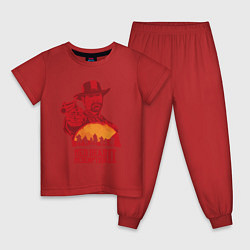 Пижама хлопковая детская Red Dead Redemption 2, цвет: красный