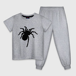 Пижама хлопковая детская Черный паук, цвет: меланж