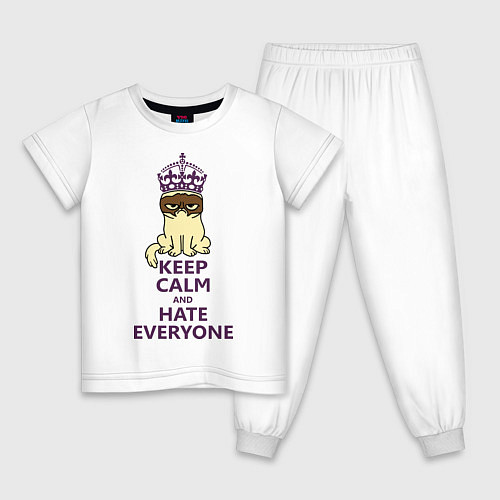 Детская пижама Keep Calm & Hate Everyone / Белый – фото 1