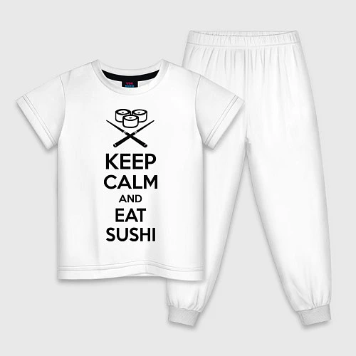 Детская пижама Keep Calm & Eat Sushi / Белый – фото 1