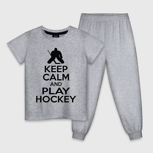 Детская пижама Keep Calm & Play Hockey / Меланж – фото 1