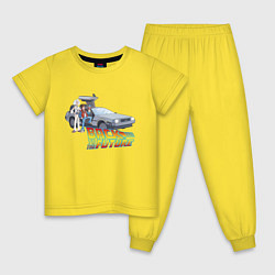 Пижама хлопковая детская Back to the future, цвет: желтый