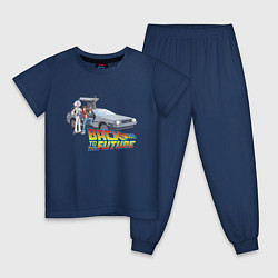 Пижама хлопковая детская Back to the future, цвет: тёмно-синий