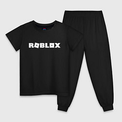 Пижама хлопковая детская Roblox Logo, цвет: черный