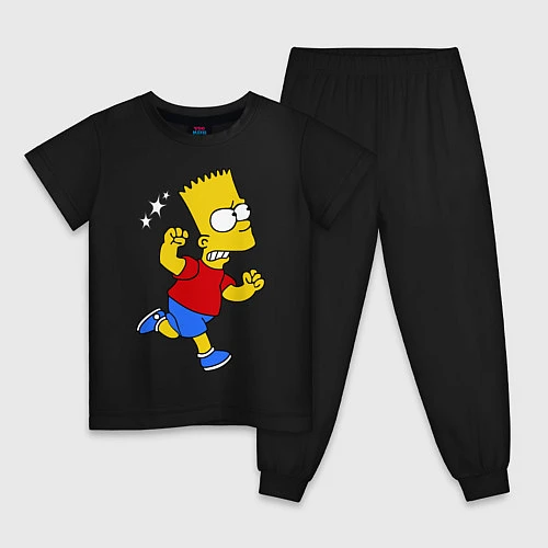 Детская пижама Барт: бой без правил / Черный – фото 1