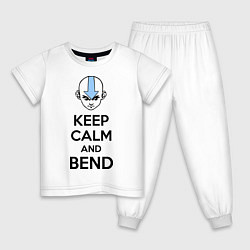 Пижама хлопковая детская Keep Calm & Bend, цвет: белый