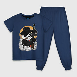 Пижама хлопковая детская Гангстер Панда, цвет: тёмно-синий