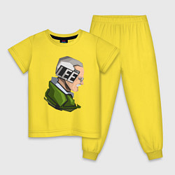 Пижама хлопковая детская Стен Ли, цвет: желтый