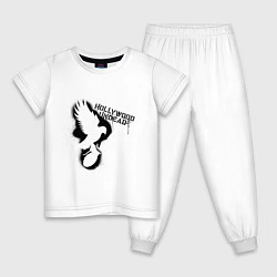 Пижама хлопковая детская Hollywood Undead: graffiti, цвет: белый