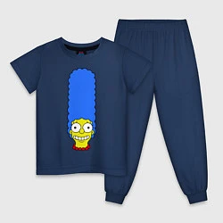 Пижама хлопковая детская Marge Face, цвет: тёмно-синий
