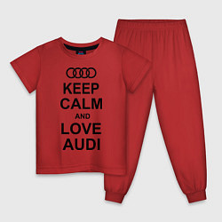 Пижама хлопковая детская Keep Calm & Love Audi, цвет: красный