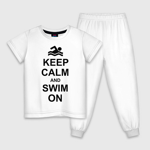 Детская пижама Keep Calm & Swim On / Белый – фото 1