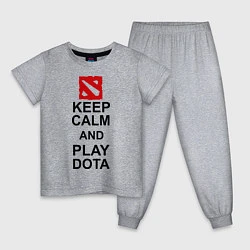 Пижама хлопковая детская Keep Calm & Play Dota, цвет: меланж
