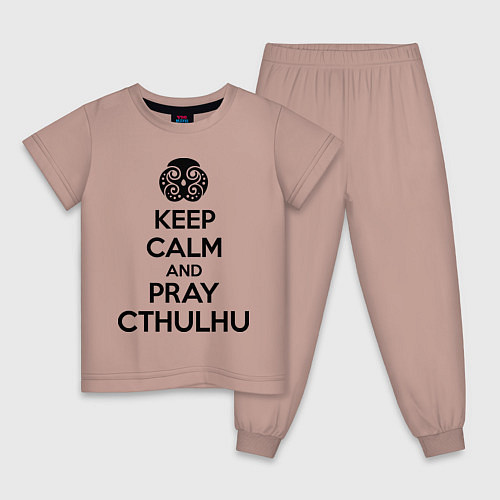 Детская пижама Keep Calm & Pray Cthulhu / Пыльно-розовый – фото 1