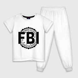 Пижама хлопковая детская FBI Agency, цвет: белый