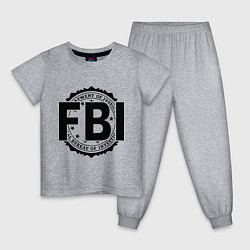 Пижама хлопковая детская FBI Agency, цвет: меланж