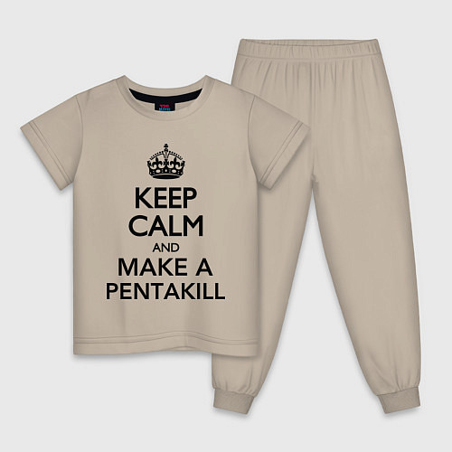 Детская пижама Keep Calm & Make A Pentakill / Миндальный – фото 1