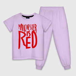Пижама хлопковая детская Manchester is Red, цвет: лаванда