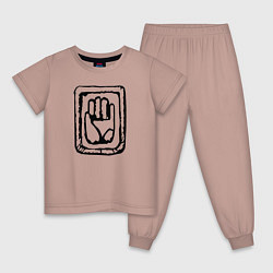 Пижама хлопковая детская JoJo Hand, цвет: пыльно-розовый