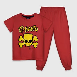 Пижама хлопковая детская El Barto, цвет: красный