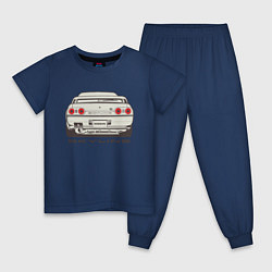 Пижама хлопковая детская Nissan Skyline R32, цвет: тёмно-синий