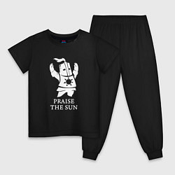 Пижама хлопковая детская Praise the Sun цвета черный — фото 1