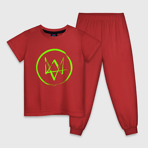 Детская пижама Watch Dogs: Green Logo / Красный – фото 1