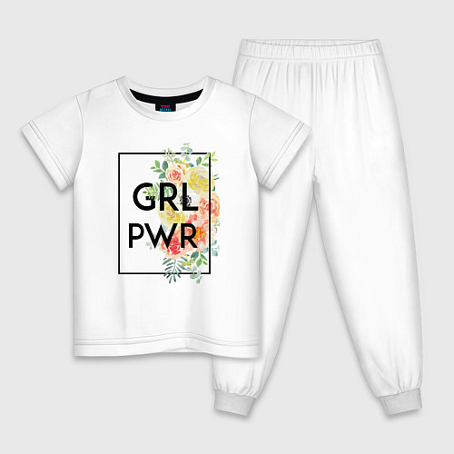 Детская пижама GRL PWR / Белый – фото 1