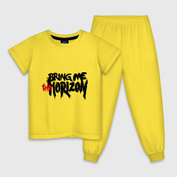 Пижама хлопковая детская Bring me the horizon, цвет: желтый