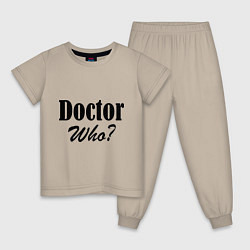 Пижама хлопковая детская Doctor Who?, цвет: миндальный