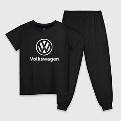 Пижама хлопковая детская VOLKSWAGEN, цвет: черный