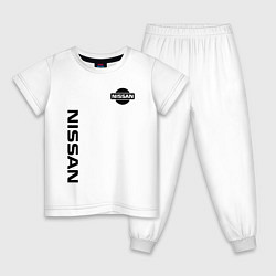 Пижама хлопковая детская NISSAN, цвет: белый