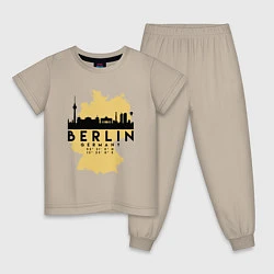 Пижама хлопковая детская Берлин - Германия, цвет: миндальный