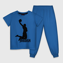 Пижама хлопковая детская Jordan Basketball, цвет: синий