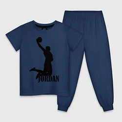Пижама хлопковая детская Jordan Basketball, цвет: тёмно-синий