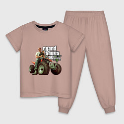 Пижама хлопковая детская GTA 5: Trevor, цвет: пыльно-розовый