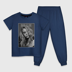 Пижама хлопковая детская Billie Eilish, цвет: тёмно-синий