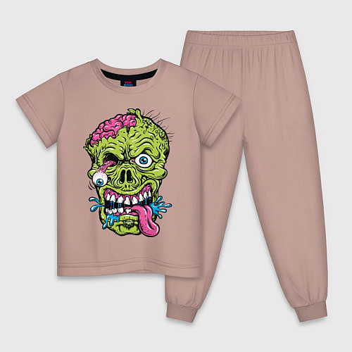 Детская пижама Scary mask / Пыльно-розовый – фото 1