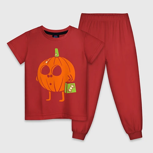 Детская пижама Тыква с пакетом / Красный – фото 1
