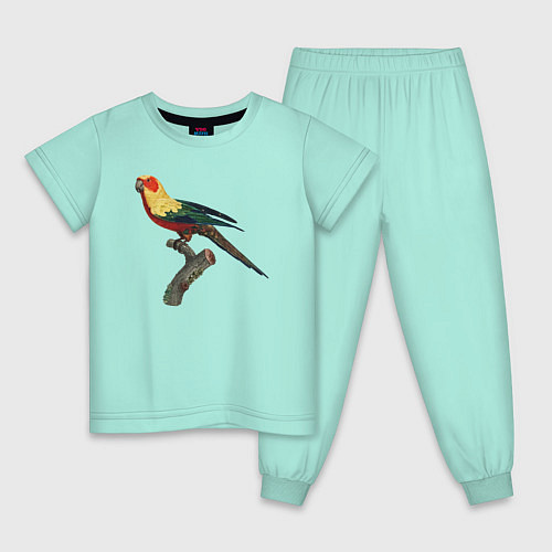 Детская пижама Попугай аратинга / Мятный – фото 1
