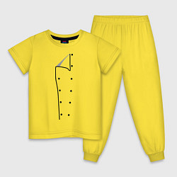 Пижама хлопковая детская Шеф повар, цвет: желтый