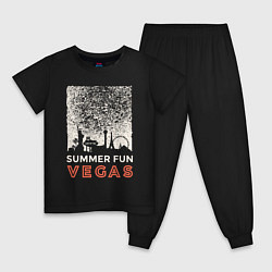 Пижама хлопковая детская Summer Fun Vegas, цвет: черный