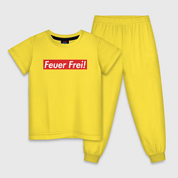 Пижама хлопковая детская Feuer Frei!, цвет: желтый